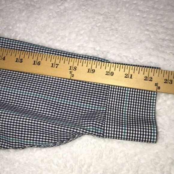 Arrow Slim Fit Men’s Long Sleeve Shirt Size 16-16.5 32/33 Black/White/Blue Check - Picture 13 of 13